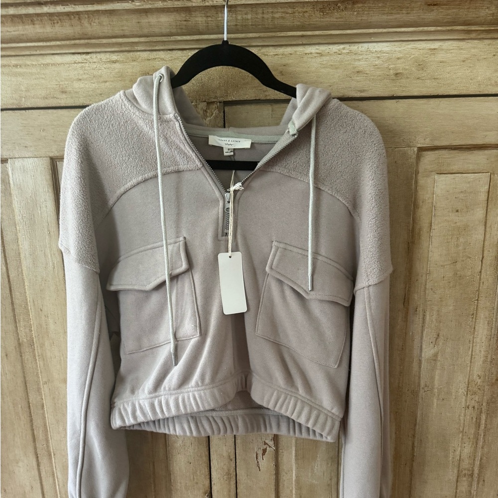 Brand New Grade & Gather1/4 zip hoodie! Never worn! Cropped sweat shirt!